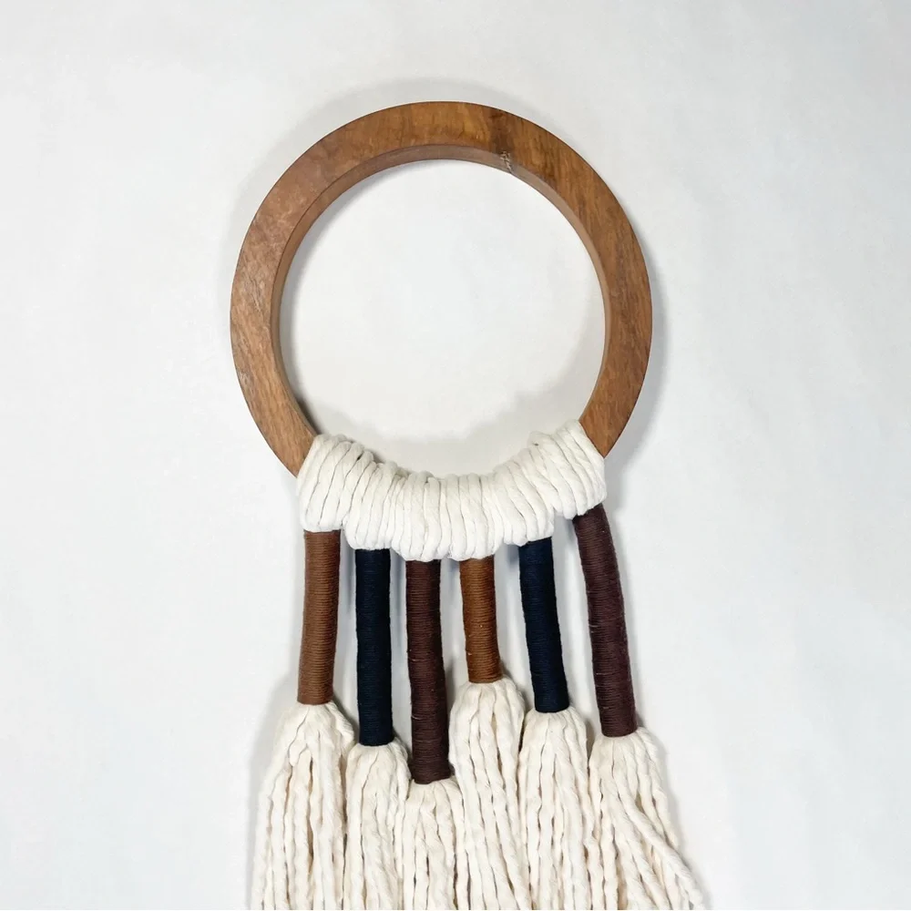 Wood and Cream Macrame Wall Hanging Made in Tulum